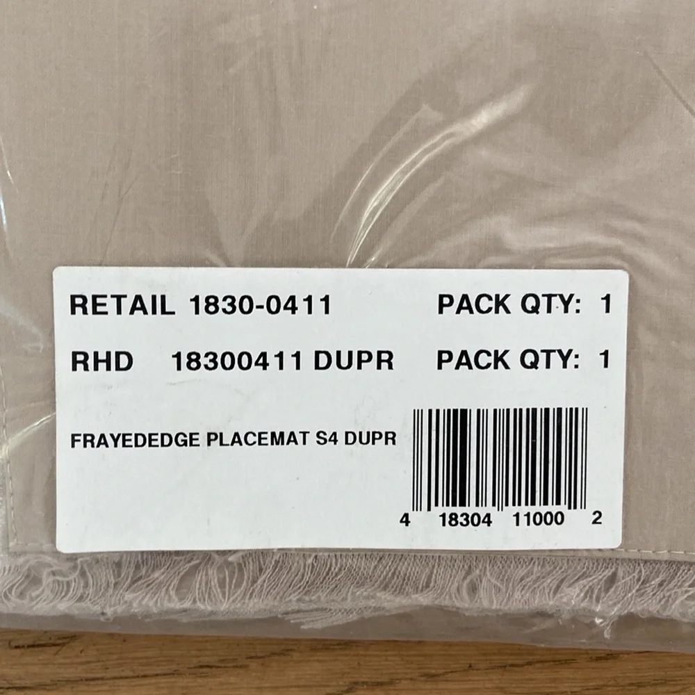 Restoration Hardware Frayed Edge Belgian Linen Placemats (Set of 4)